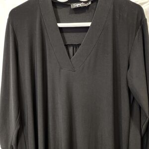 Sympli Black V-Neck Long Sleeve Top